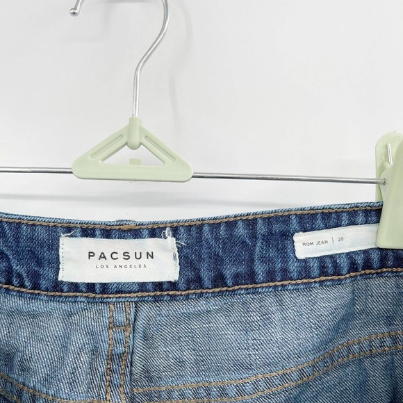 Pacsun Distressed Mom Jeans Blue Size‎ 28 Denim High Rise Medium Wash Cotton - Picture 6 of 11